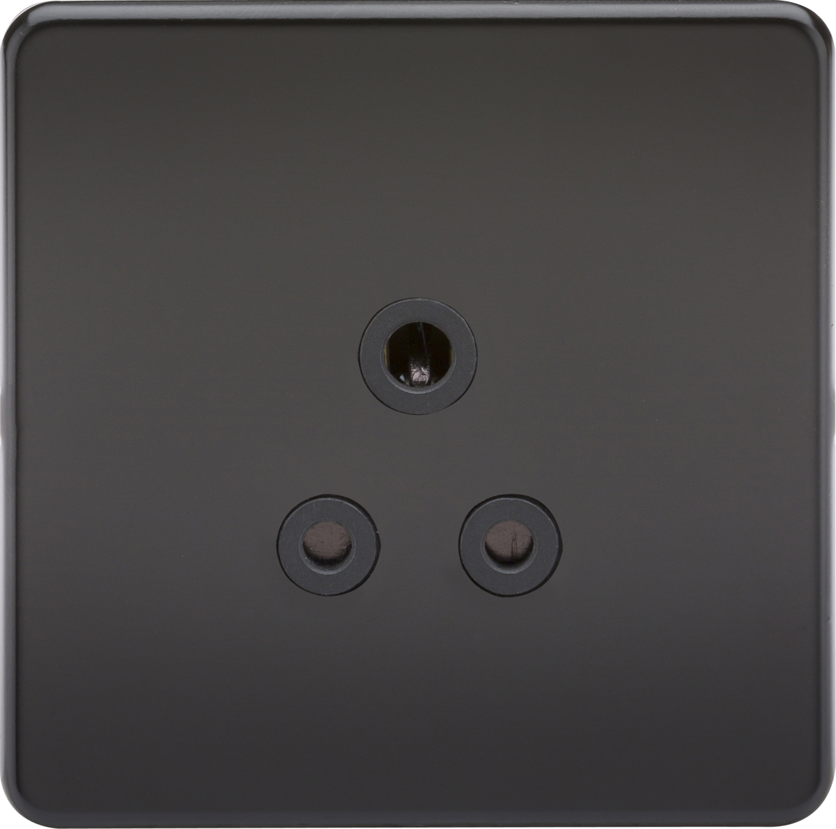 5A Unswitched Socket - Matt Black with Black Insert