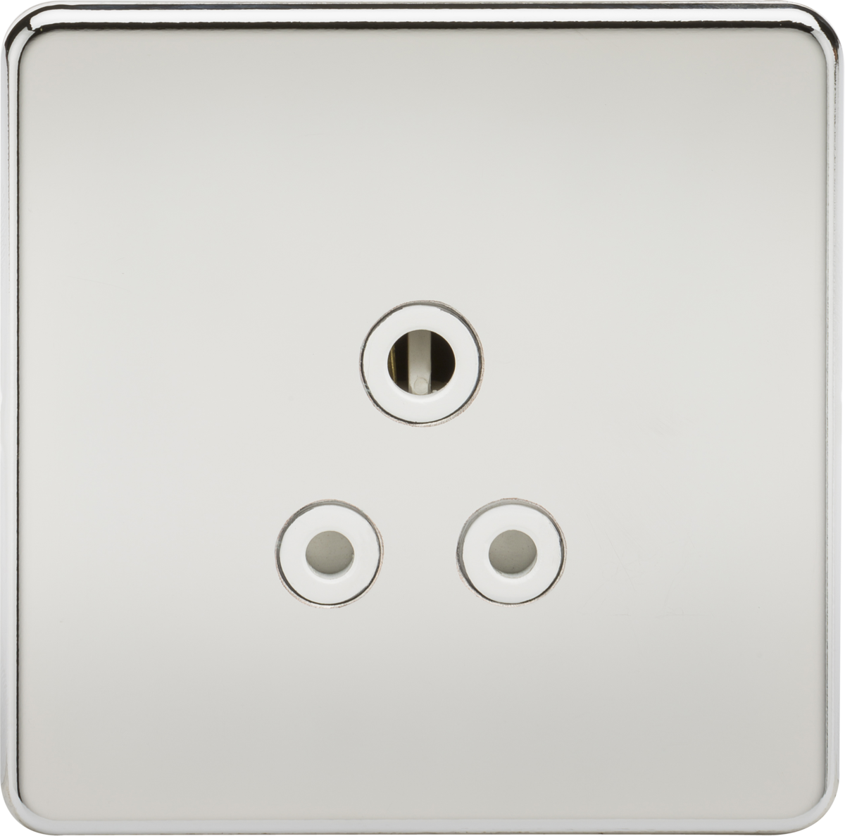 5A Unswitched Socket - Polished Chrome with White Insert