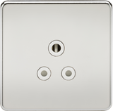 5A Unswitched Socket - Polished Chrome with White Insert