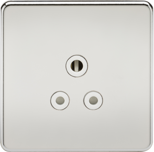5A Unswitched Socket - Polished Chrome with White Insert
