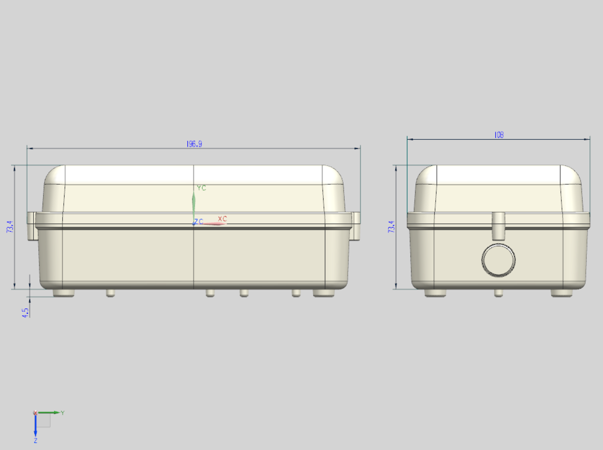 LED Security Amenity Bulkhead - Side View