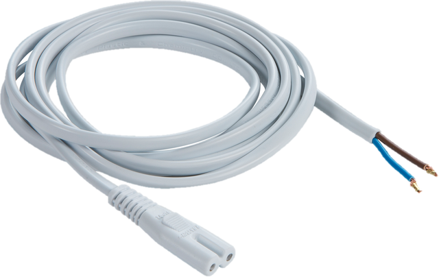 Power Cable 2m - 3 Core Flex, White