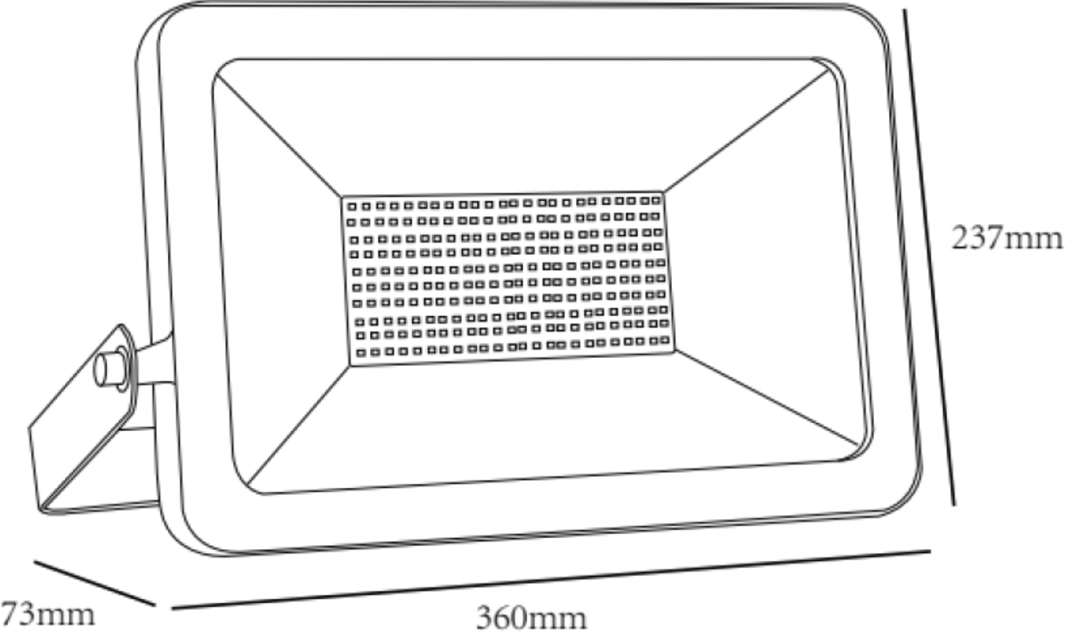 Additional view of 230V IP65 200W LED Floodlight 4000K