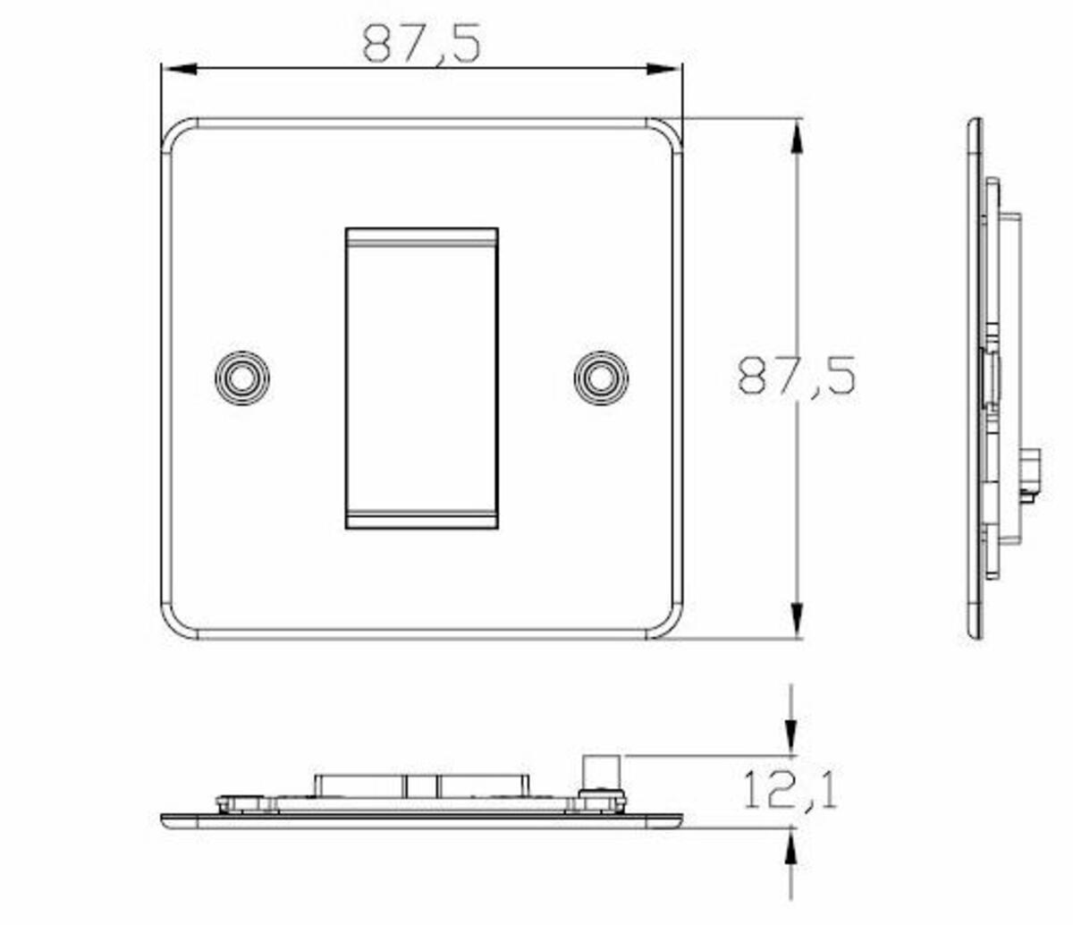 Alternate view of 1G Modular Faceplate - Pearl