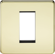 1G Modular Faceplate - Polished Brass - Screwless Design