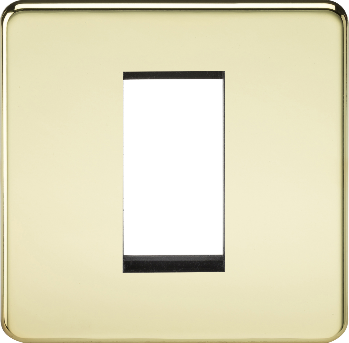 1G Modular Faceplate - Polished Brass - Screwless Design