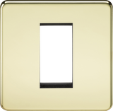1G Modular Faceplate - Polished Brass - Screwless Design