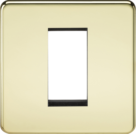 1G Modular Faceplate - Polished Brass - Screwless Design