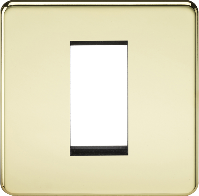 1G Modular Faceplate - Polished Brass - Screwless Design