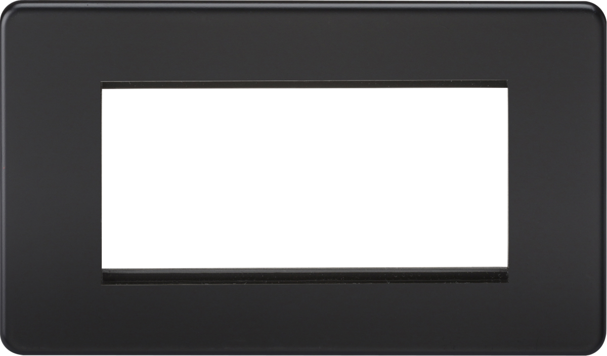 4G Modular Faceplate - Matt Black, Ideal for Euro Module Inserts