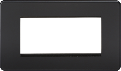 4G Modular Faceplate - Matt Black, Ideal for Euro Module Inserts
