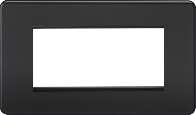 4G Modular Faceplate - Matt Black, Ideal for Euro Module Inserts