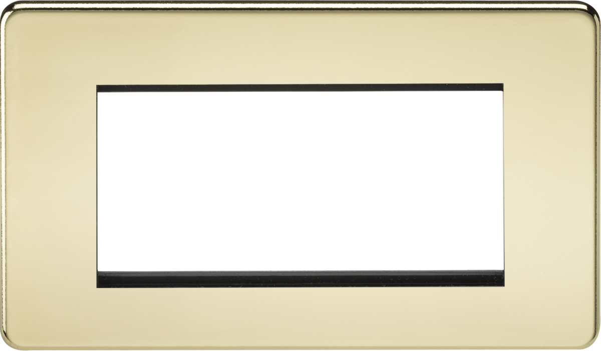 4G Modular Faceplate - Polished Brass