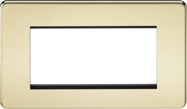 4G Modular Faceplate - Polished Brass