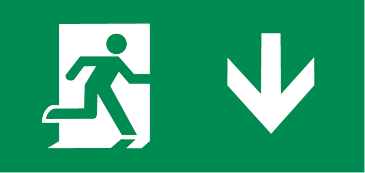 Running Man Legend Kit of 2 with Downward Arrow for Emergency Exit