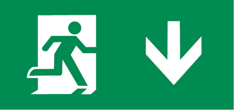 Running Man Legend Kit of 2 with Downward Arrow for Emergency Exit