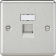 RJ45 Network Outlet - Brushed Chrome