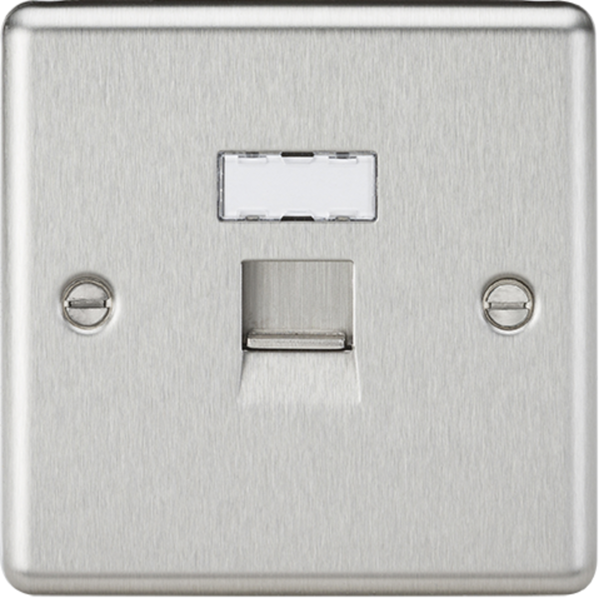 RJ45 Network Outlet - Brushed Chrome