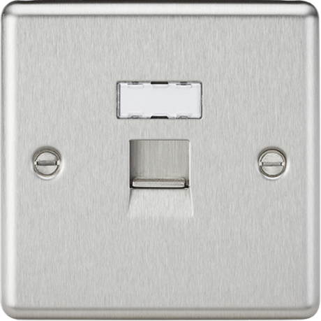 RJ45 Network Outlet - Brushed Chrome