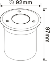 230V IP65 3W LED Recessed Ground Light Side View