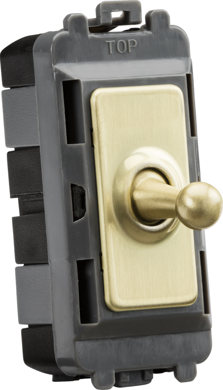 Brushed Brass 20AX DP Toggle Switch - Knightsbridge