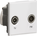 Diplexed TV/FM DAB Outlet Module 50 x 50mm - White