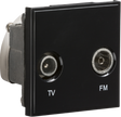 Diplexed TV/FM DAB Outlet Module 50 x 50mm - Black
