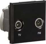 Diplexed TV/FM DAB Outlet Module 50 x 50mm - Black