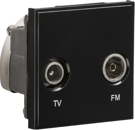 Diplexed TV/FM DAB Outlet Module 50 x 50mm - Black