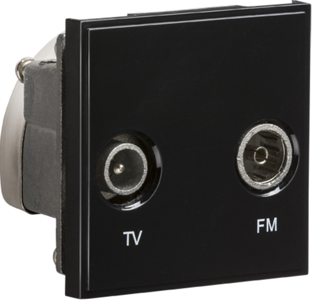Diplexed TV/FM DAB Outlet Module 50 x 50mm - Black
