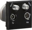 Quadplexed SAT1/SAT2/TV/FM DAB Outlet Module 50 x 50mm - Black