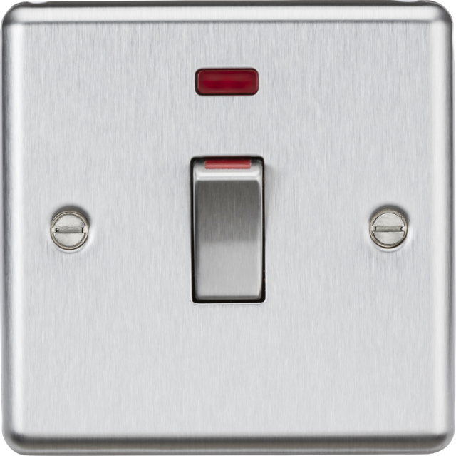 45A DP Switch with Neon - Brushed Chrome