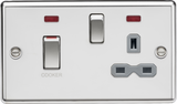 45A DP Switch and 13A Switched Socket with Neons - Polished Chrome