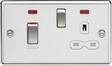 Polished Chrome 45A DP Switch & 13A Socket with Neons