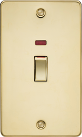 45A DP Switch with Neon - Polished Brass