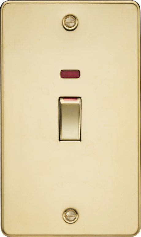 45A DP Switch with Neon - Polished Brass