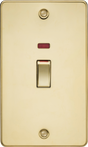 45A DP Switch with Neon - Polished Brass
