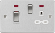 45A DP Switch with 13A Socket - Brushed Chrome