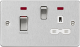 45A DP Switch with 13A Socket - Brushed Chrome