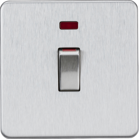 45A DP Switch with Neon - Brushed Chrome