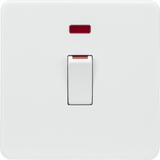 45A DP Switch with Neon Indicator in Matt White