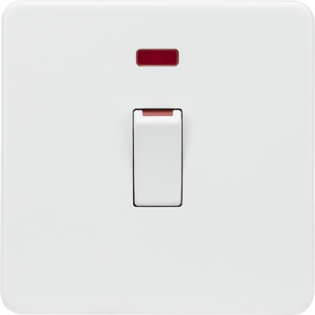45A DP Switch with Neon Indicator in Matt White