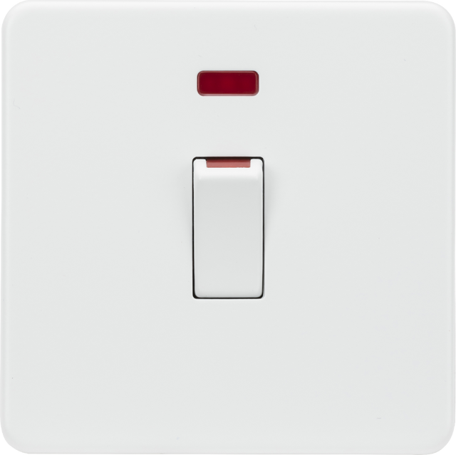 45A DP Switch with Neon Indicator in Matt White