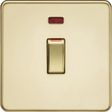 45A DP Switch with Neon - Polished Brass