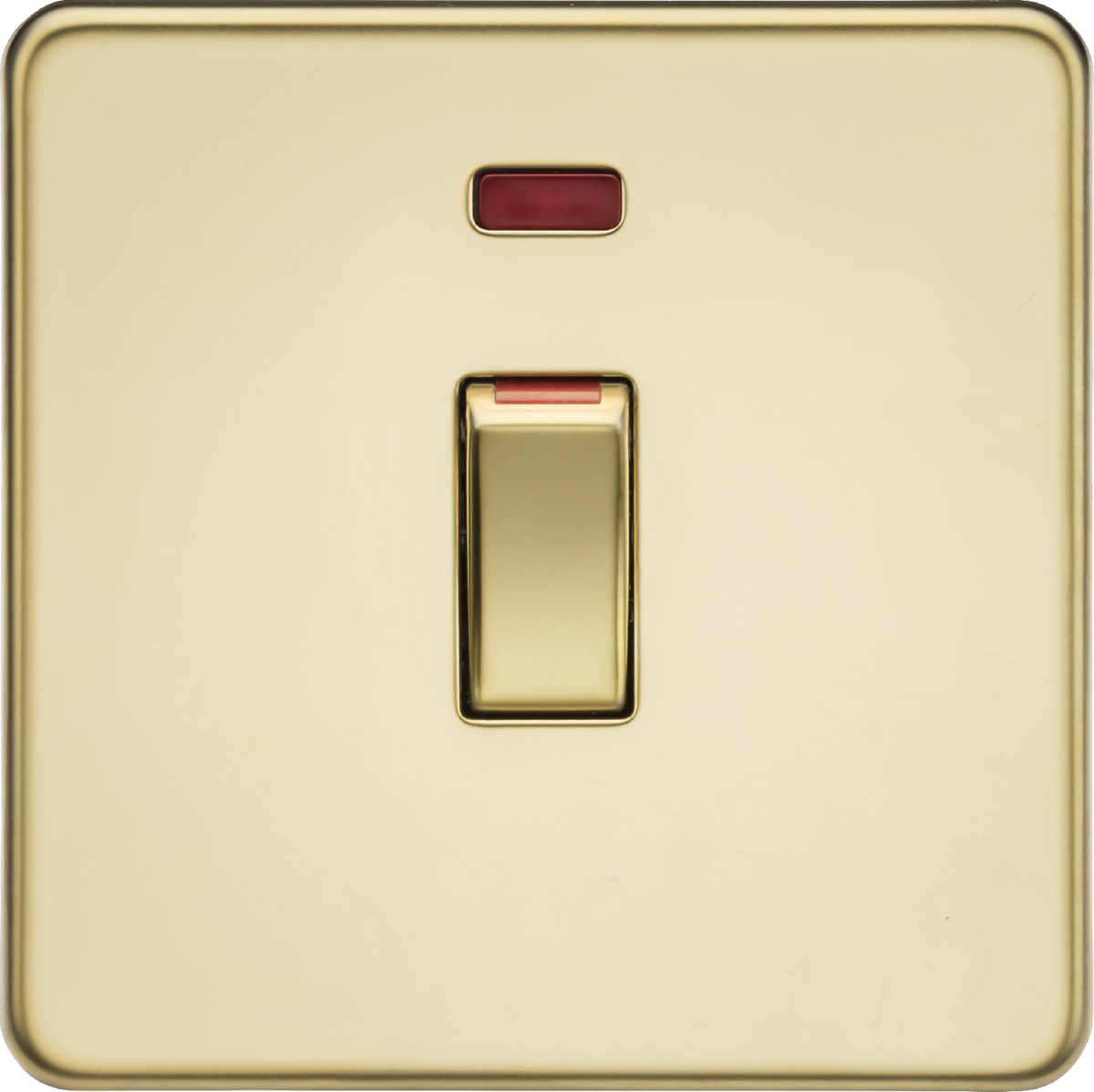 45A DP Switch with Neon - Polished Brass