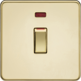 45A DP Switch with Neon - Polished Brass