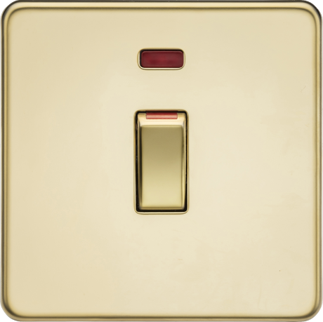 45A DP Switch with Neon - Polished Brass