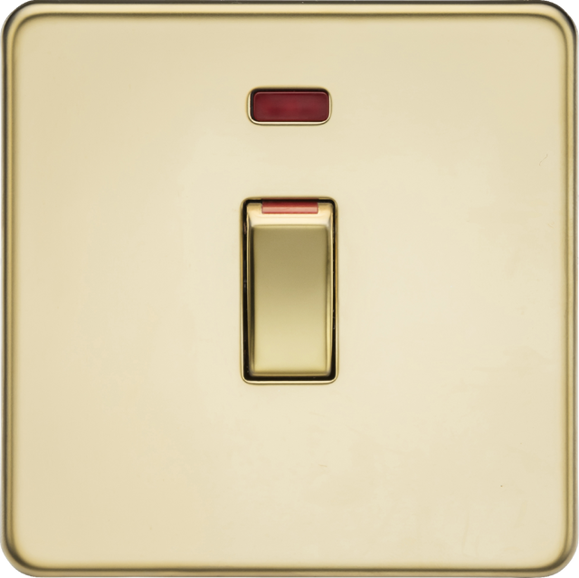 45A DP Switch with Neon - Polished Brass