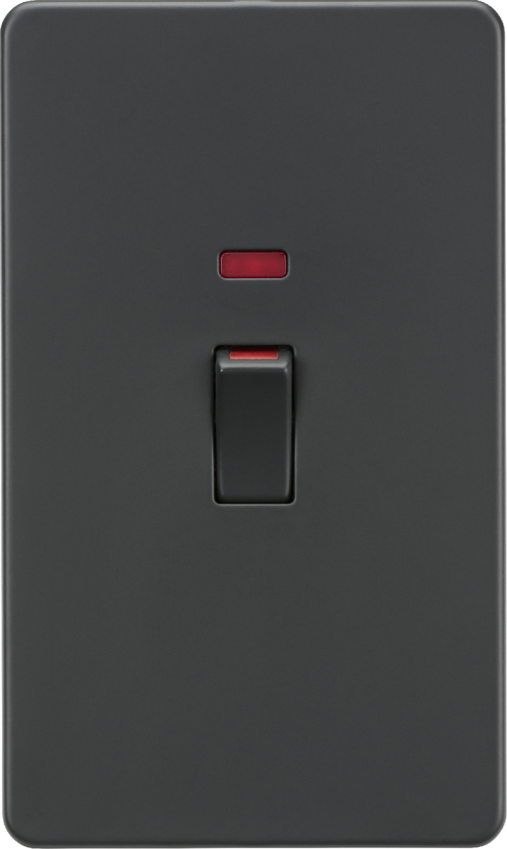 45A DP Switch with Neon Indicator - Anthracite