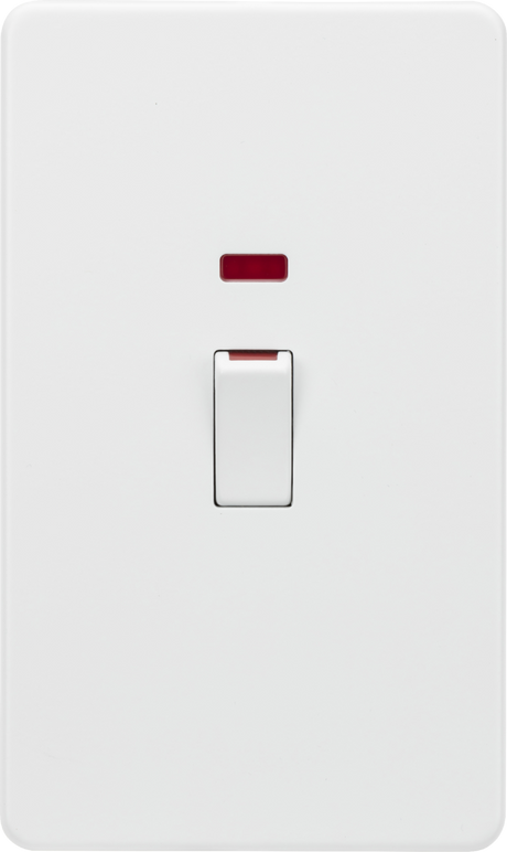 45A DP Switch with Neon Indicator - Matt White